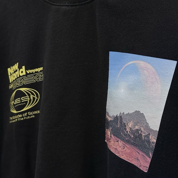 New World Voyager 2020 Black Pullover crewneck Eur Med Graphic Both‎ Sides - Picture 3 of 8